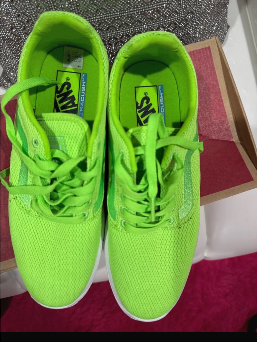 Vans Men's Neon Green Lightweight Skate Sneakers